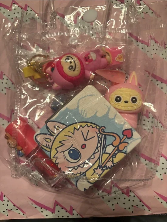 Pink Character Toy/Lippie Pack - Cute Animal Figures with lippies and keychains.