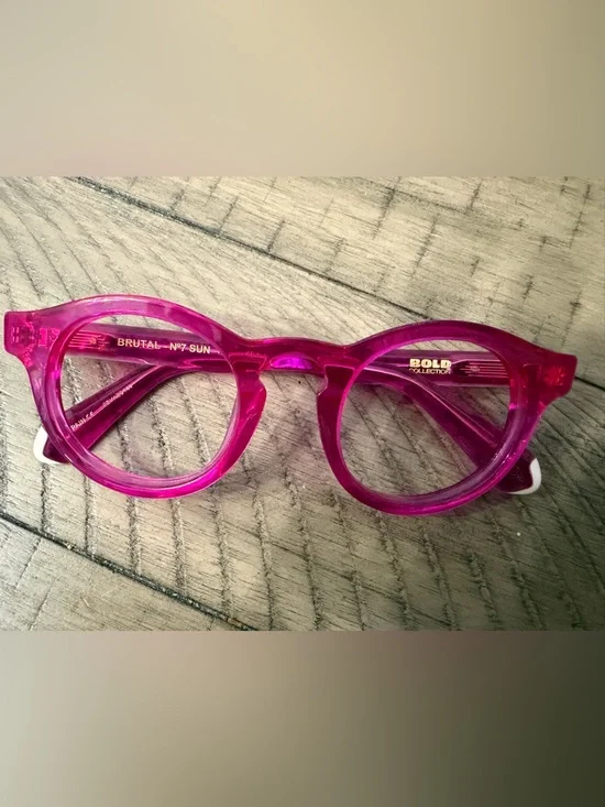 Women's Etnia Pink Transparent Round Frame Sunglasses
