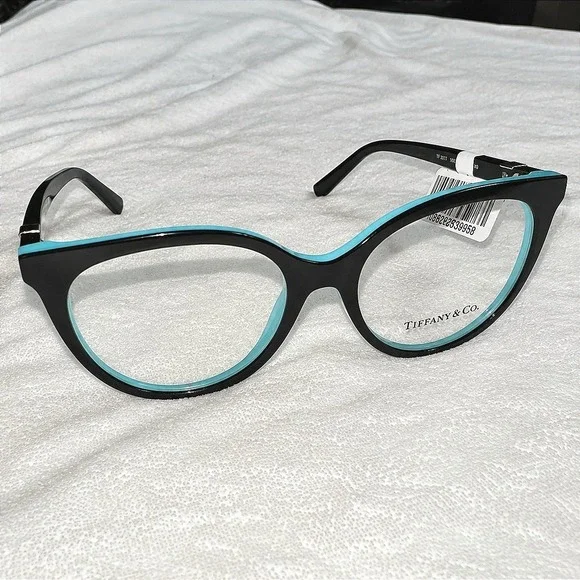 Tiffany & Co TF2277 Black Tiffany Blue Cat Eye Eyeglasses Frames 53-17-140
