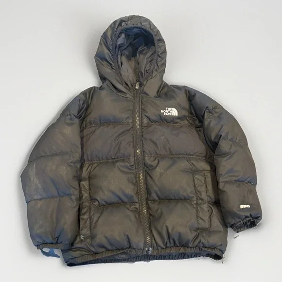 Boys 4t The North Face 550 Down Hooded Winter Jacket Reversible Black