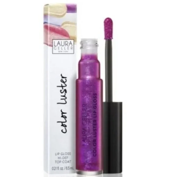 Laura Geller Color Luster Lip Gloss Amethyst Glaze Top Coat High-Def NEW