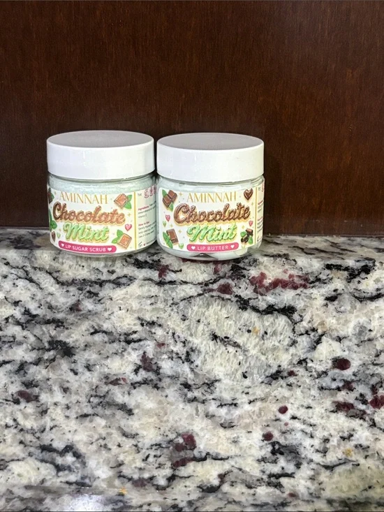 Aminnah Chocolate Mint Lip Butter/Scrub Set