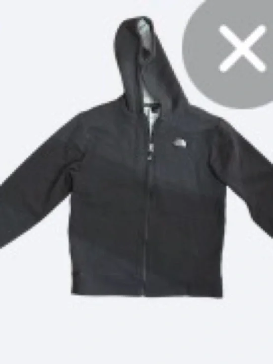The North Face Kids Black Zip-Up Hooded Sweatshirt Jacket