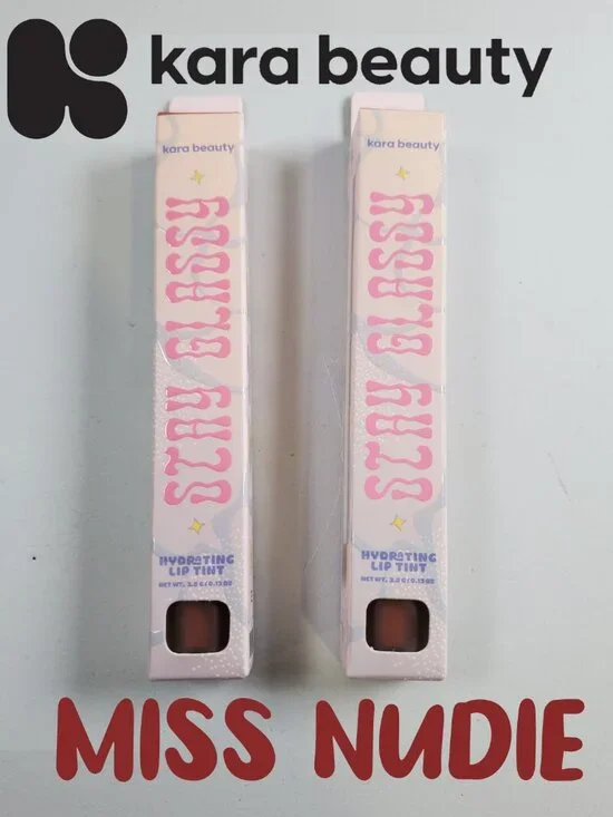 Kara Beauty Stay Glassy Hydrating Lip Tint MISS NUDIE 2 Piece Set