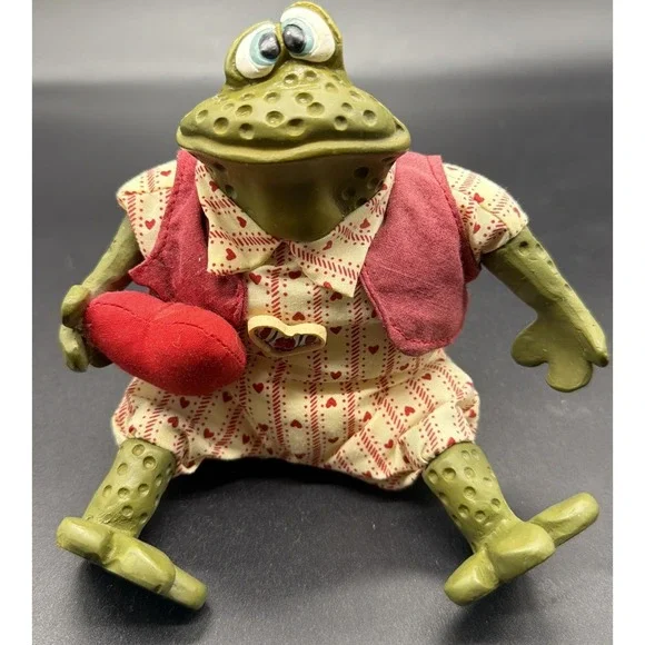 Valentino Frog Shelf Sitter Russ Berrie Kathleen Kelly's Frog 422L‎ With Tag VTG
