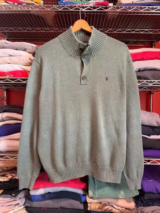 Polo Ralph Lauren Mock Neck Sweater XXL Sage Green Cotton