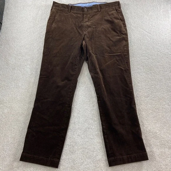 Polo Ralph Lauren Corduroy Pants Mens 38 Brown Classic Fit Stretch Trousers