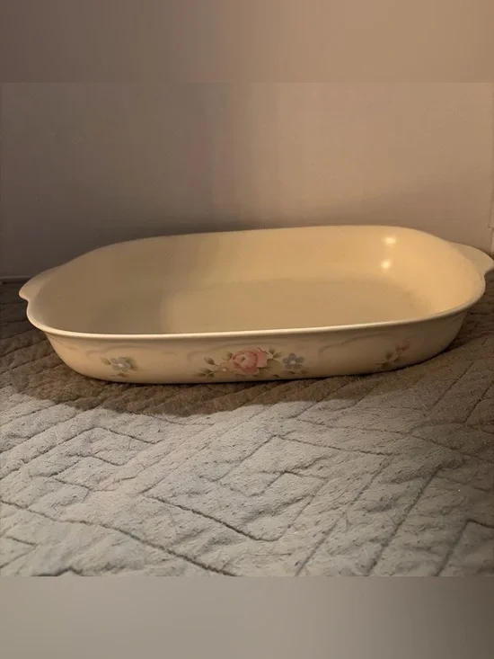 Vintage Pfaltzgraff Tea Rose Rectangular 2 Quart Baker 14