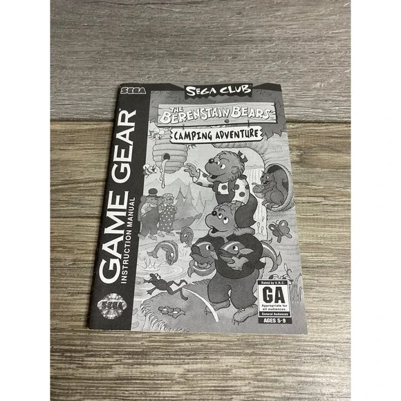 Sega Game Gear The Berenstain Bears Camping Adventure Instruction‎ Manual 1994