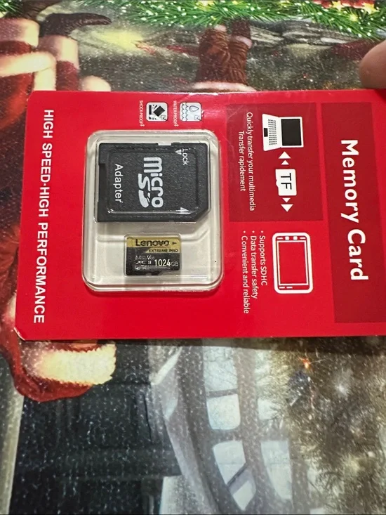 Lenovo Black and Gold 1024GB microSD Card with Black SD Adapter