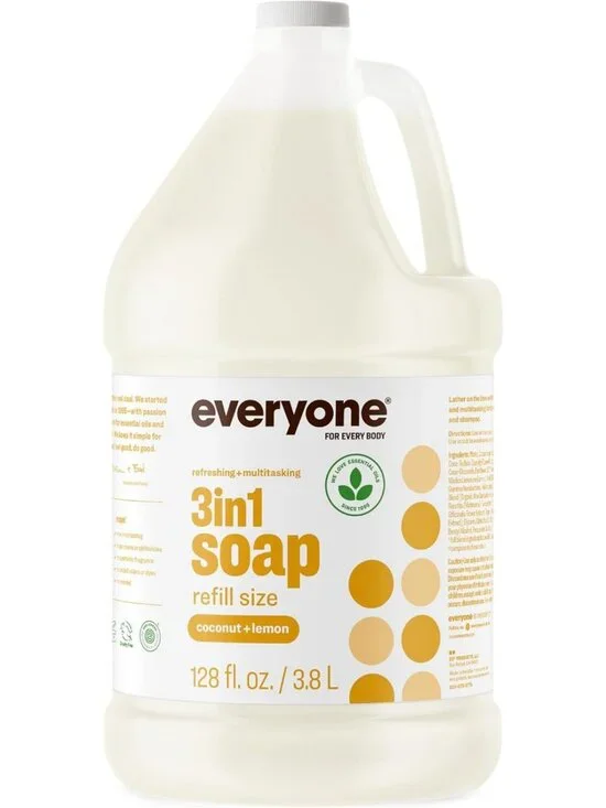3-in-1 Body Wash, Shampoo & Bubble Bath - Coconut Lemon Scent, 1 Gallon