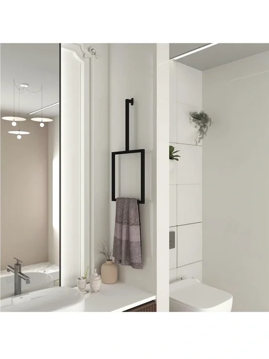 New Open Box 32”x14”x3” Unique Vertical Towel Rack Wall Mounted , Metal Squar