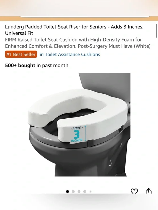 3” padded toilet seat riser NWT