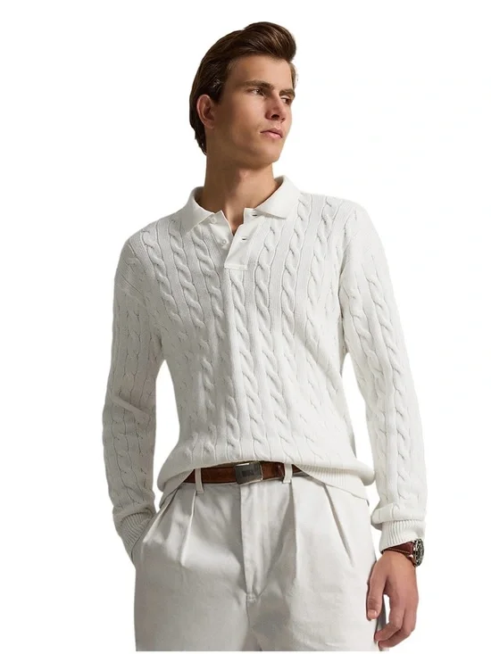 NWT POLO RALPH LAUREN Relaxed Fit Cable Knit Cotton Sweater