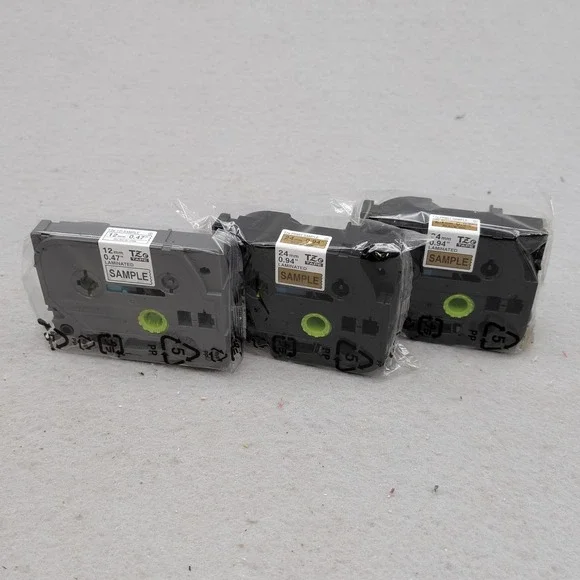 Brother P-Touch TZe Label Tape Lot 12mm Black Clear 24mm Black Gold Laminated