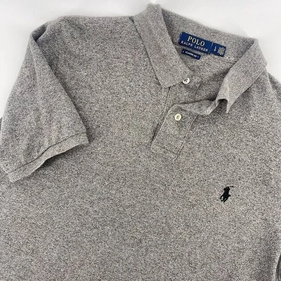 Polo by Ralph Lauren Gray Heather Polo Shirt with Navy Pony
