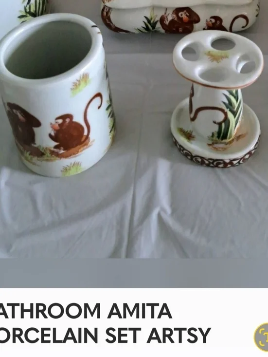 Decorative bathroom PORCELAIN SET ARTSY VINTAGE AMITA