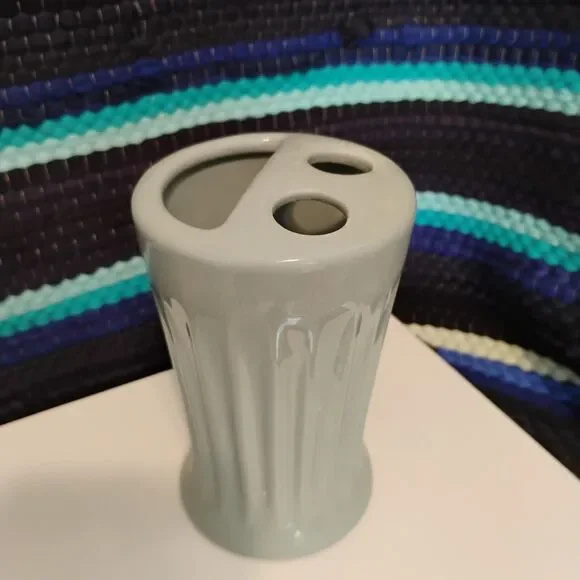 Blue Gray Ceramic Toothbrush Holder