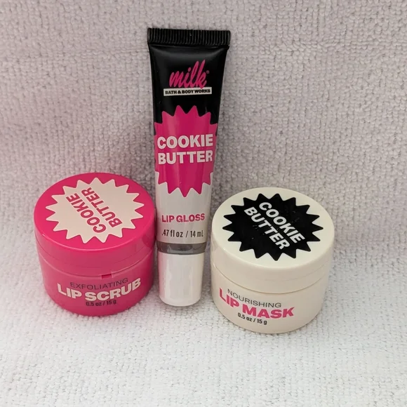 🍪🧈 Bath And Body Works -Milk Cookie Butter Lip Care Bundle - New 🍪🧈