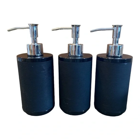 MAINSTAYS | Rich Black | Soft Touch | Lotion | Soap Pump | Set of Three