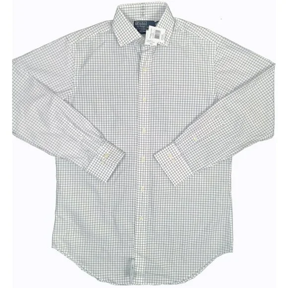 NEW Polo Ralph Lauren Dress Shirt! 14 1/2 or 17 1/2 Custom Fit White Check