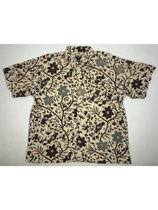 Vintage Polo Ralph Lauren XL Caldwell Camp Loop Collar Floral Hawaiian Shirt P27