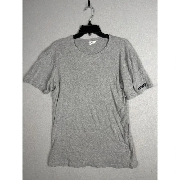 Vintage Polo Ralph Lauren Shirt‎ Mens Large Gray Ribbed Crewneck Cotton Knit Tee