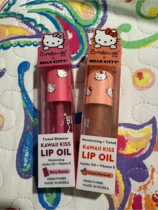 Hello Kitty Kawaii Kiss Lip Oil Duo - Pink & Peach