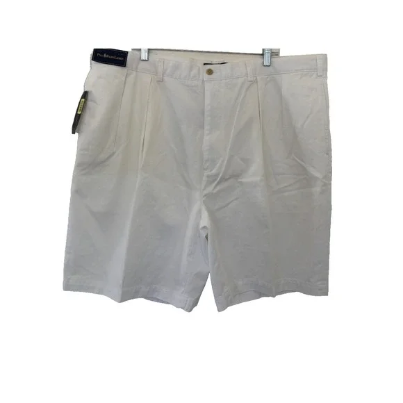 Polo Ralph Lauren Big Tyler Short 46 White Pleat Preppy Ivy Dadcore Resort *READ