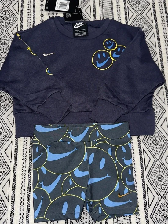 Girls Nike 2 Piece Set Thunder Blue 26J485-U27 Size 2T NWT