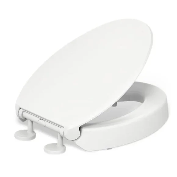 KOHLER Hyten Elevated Quiet-Close Elongated Toilet‎ Seat in White 25875-0