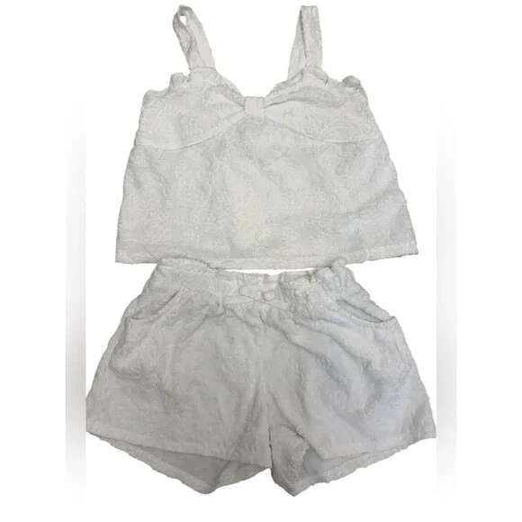 Janie and Jack Floral Terry Jacquard Short Set Size 10