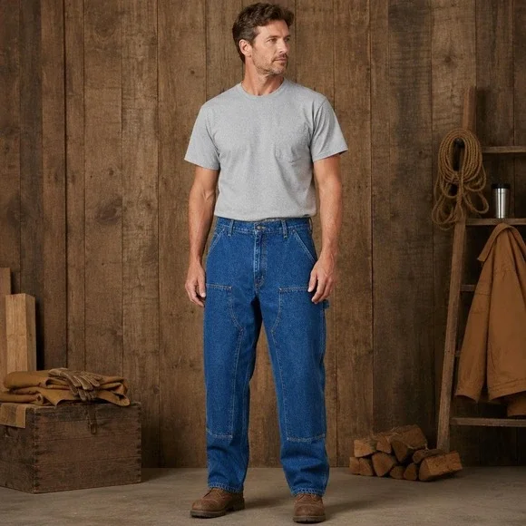 CARHARTT New Double Front Knee VTG Jeans 38x34 Logger Dungaree Loose Fit B73 DST