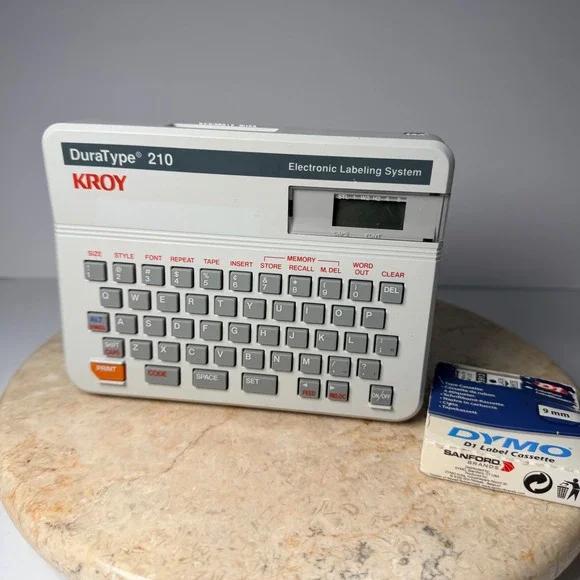 Kroy DuraType 210 Electronic Labeling System Gray Vintage Label Maker Works