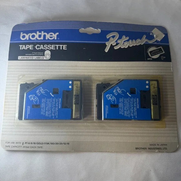 Brother P-Touch TC-33 Laminated Label Tape 12mm 1/2