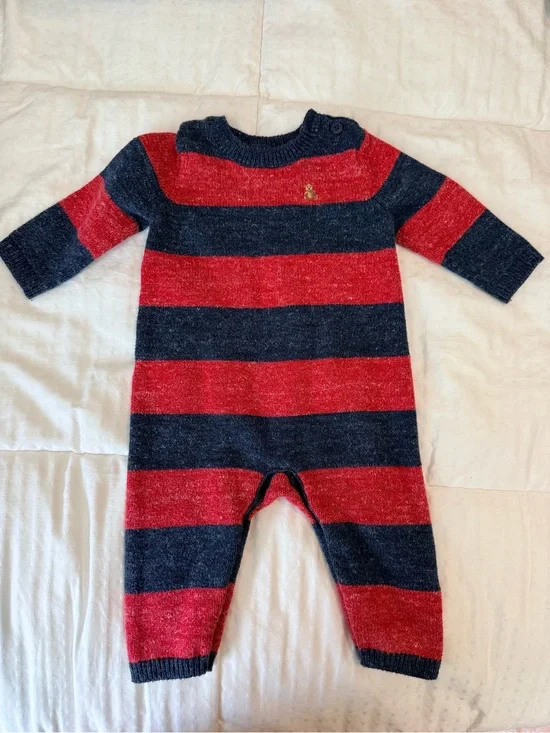 GAP Striped Knit One-Piece - Red and Navy