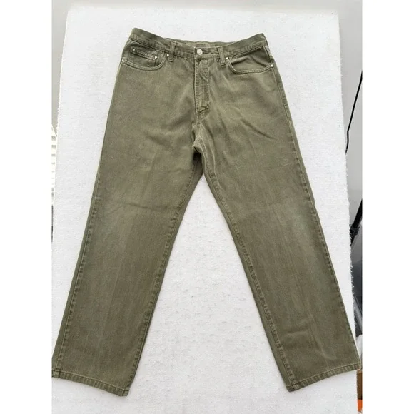 Vintage Versace Jeans Couture Mens Green Denim Made in Italy Size 32x30 RARE