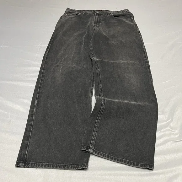 Vintage Tommy Hilfiger Jeans Mens Fits 32x31 Black Baggy Loose Straight Skater