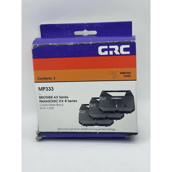 Lot of 3 MP-333‎ Brother AX Series Correctable Black Typewriter Ribbon BinZ