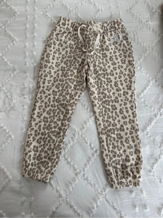 GAP Kids Neutral Leopard Print Joggers