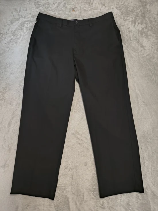 Haggar Cool 18 Pro Dress Pants Classic Fit Black 36x29 Pleatless Flat Front