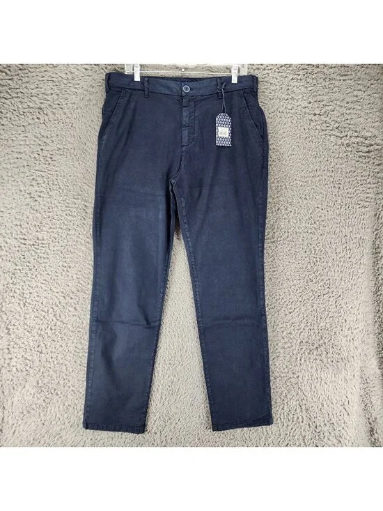Luchiano Visconti Pants Mens 34x32 Blue Stretch Mid Rise Chino *NWT*