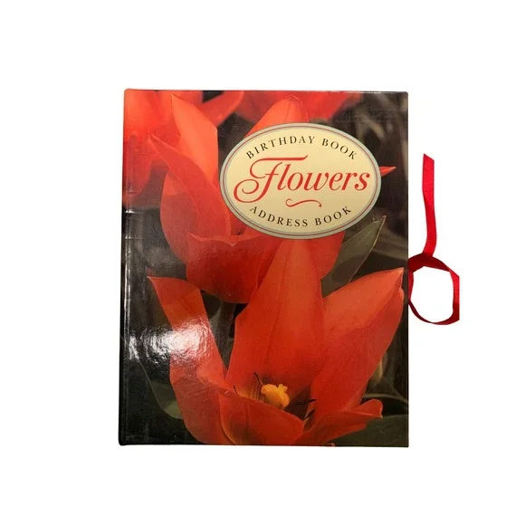 Flowers Birthday Book Address Book Hardcover‎ Ribbon Bookmark New
