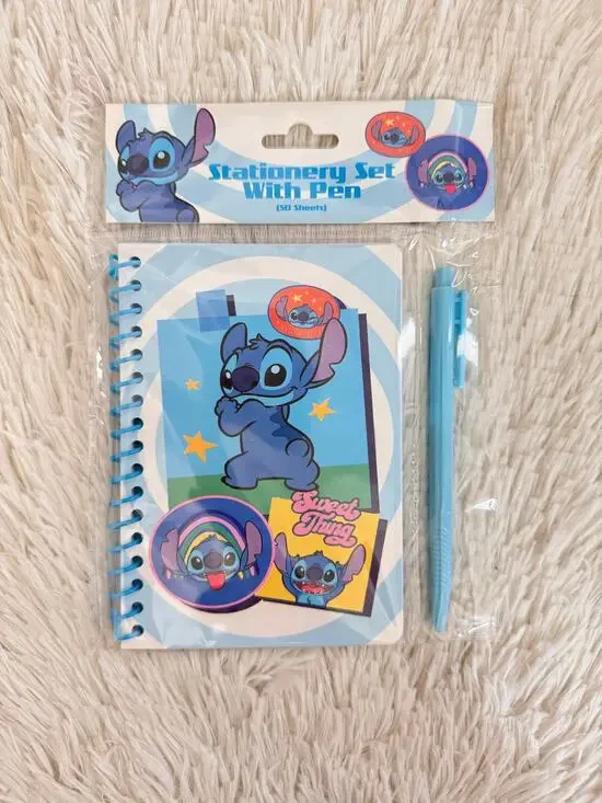 Disney Stitch Stationery Set spiral notebook 50 sheets size A6 with Pen