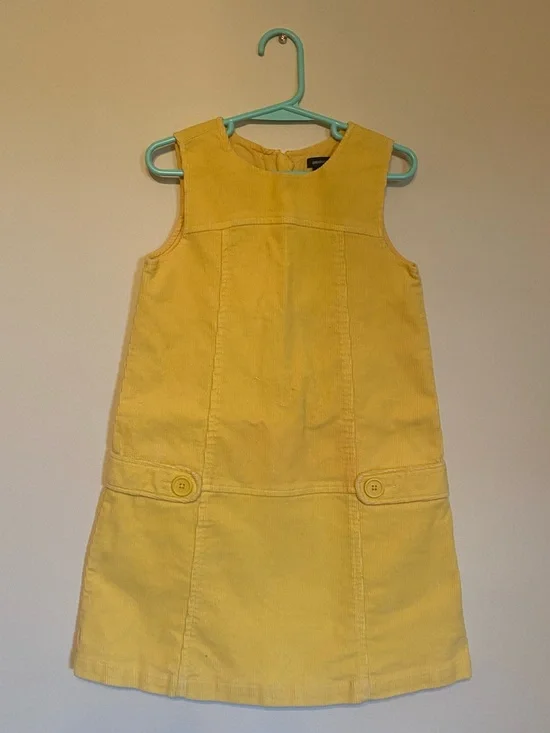 GAP Yellow Corduroy Pinafore Dress for Girls