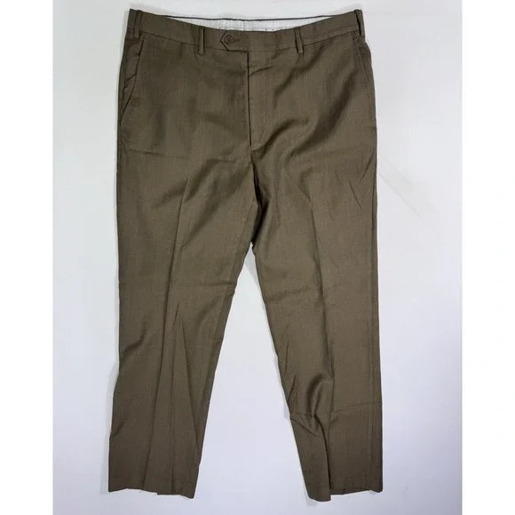 Santorelli Romeo Men’s 38 (37x30) Tobacco Wool Dress Pants Slacks Italy Luxury