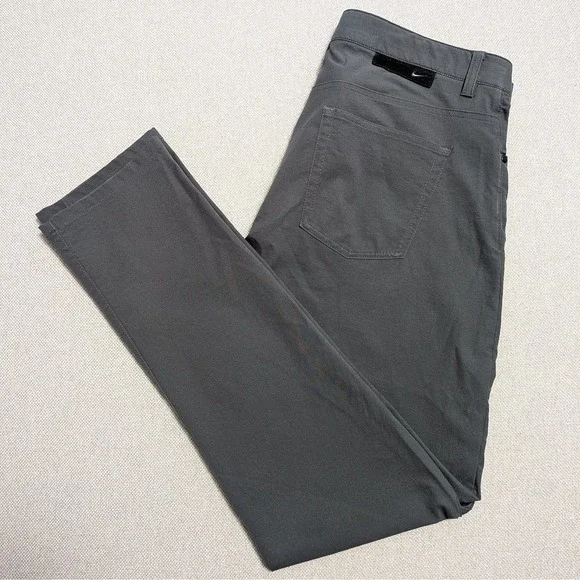 Nike Men's Pants Dark Grey 34x34 Slim Fit Dri-FIT Stretch Performance