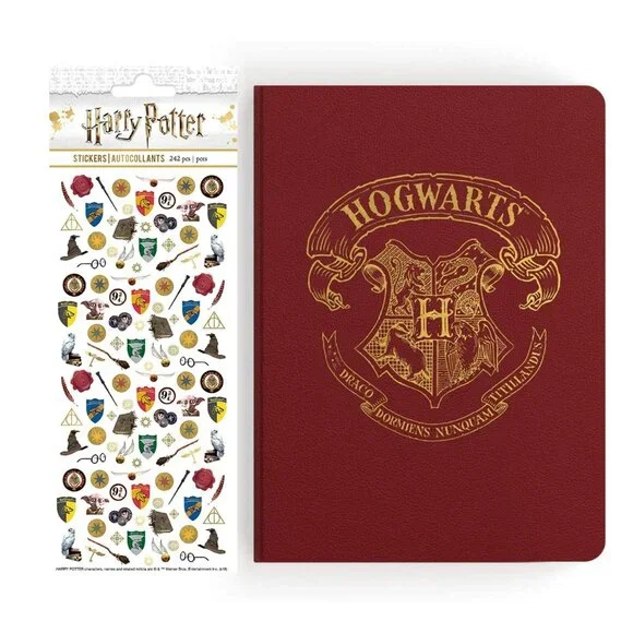 Harry Potter Hogwarts Crest Journal and Stickers - Wizarding World Gifts