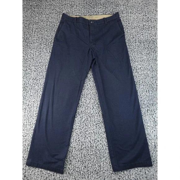 IZOD Saltwater Chino Pants Mens 32x32 Navy Blue Good Straight Fit Cotton‎