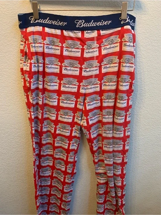 Budweiser Red & Navy Logo Print Sweatpants